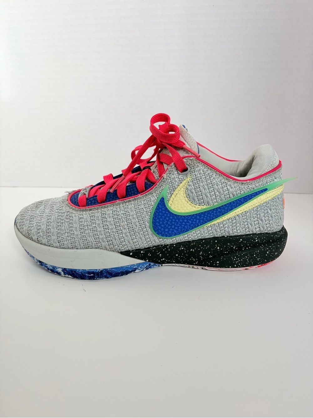 Nike Lifer Basketball Sneakers LeBron 20 Low Top Multicolor Grey Blue Size 7.5 - Picture 11 of 16